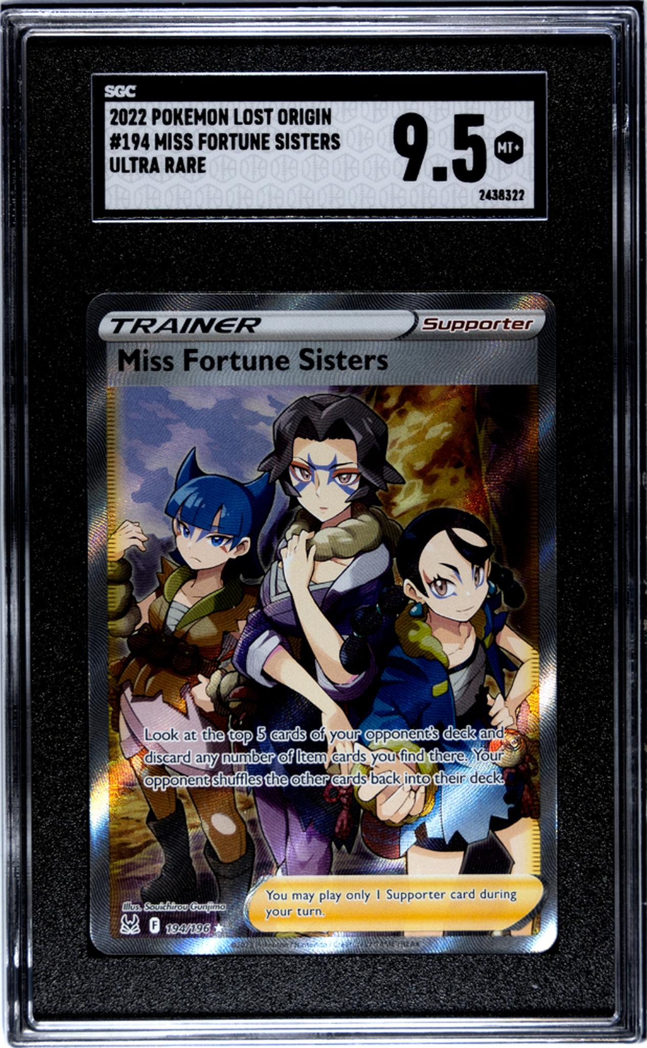 2022 Pokemon #194/196 Miss Fortune Sisters Lost Origin SGC 9.5