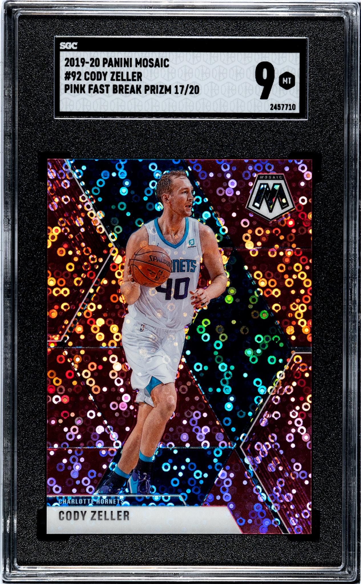 2019 Panini Mosaic #92 Cody Zeller Pink /20 SGC 9