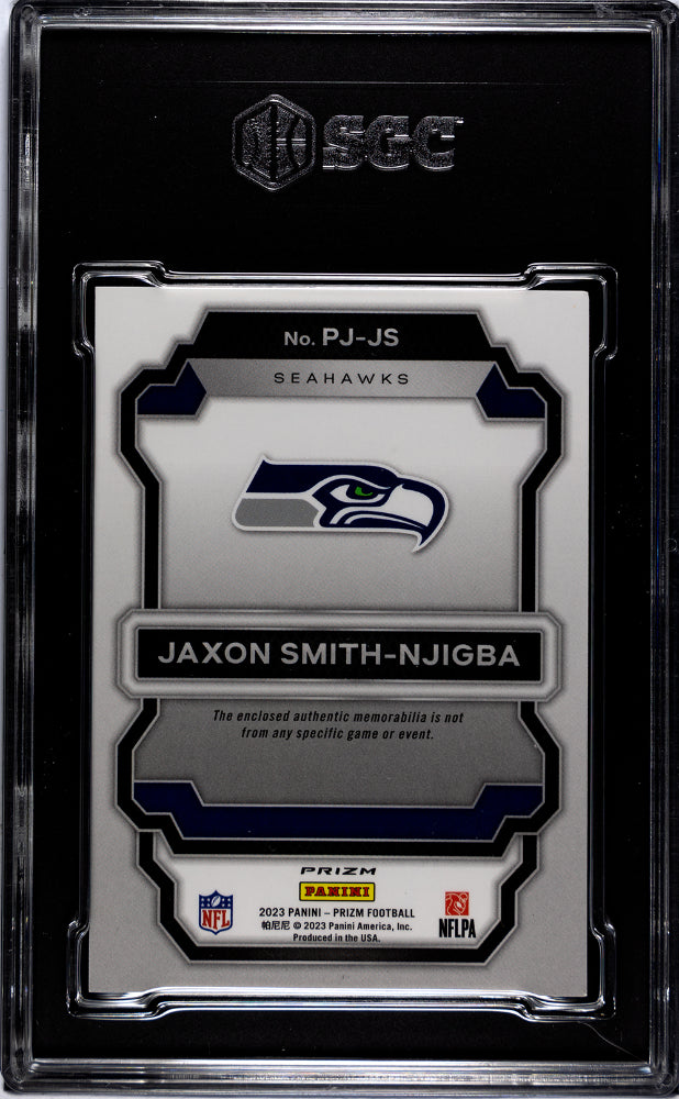 2023 Panini Prizm Jaxon Smith-Njigba Premier Jerseys Rookie Jersey SGC 8.5