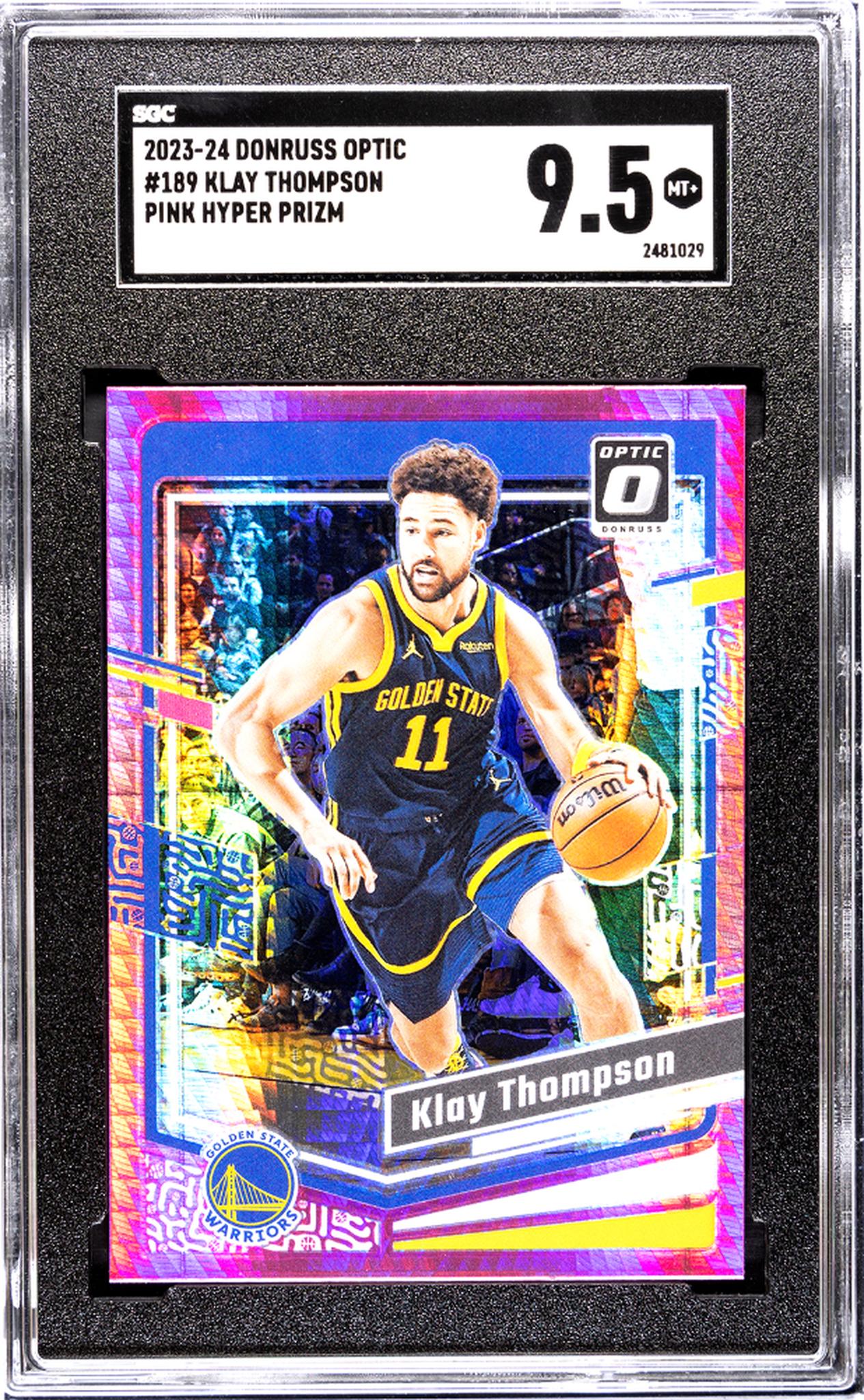 2023-24 Donruss Optic #189 Klay Thompson Pink Hyper Prizm SGC 9.5