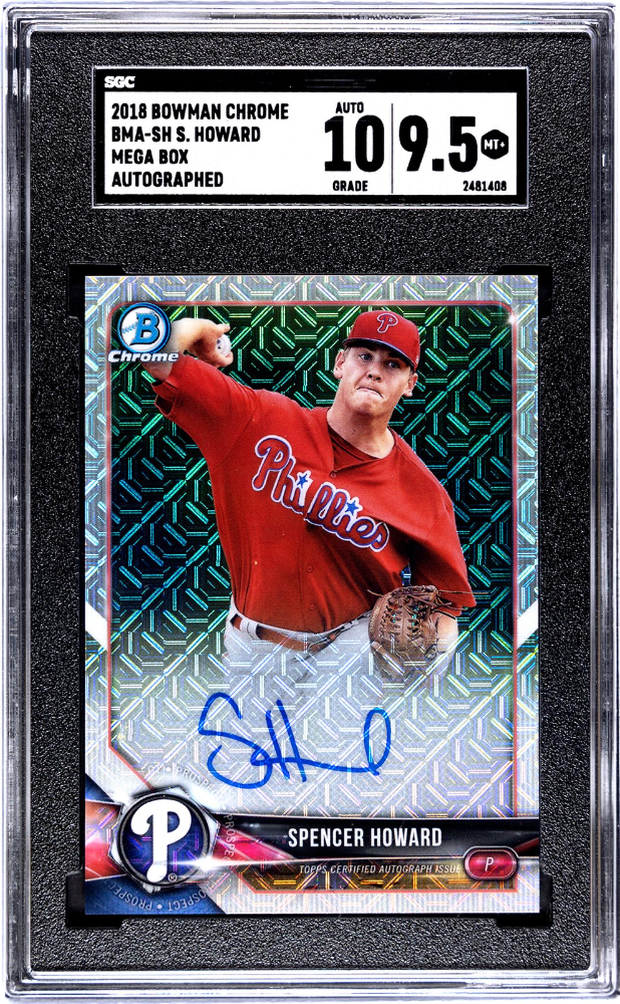 2018 Bowman Chrome Mega Box #BMA-SH Spencer Howard Auto. SGC 9.5