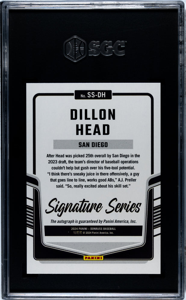 2024 Donruss #SS-DH Dillon Head Signature Series SGC 10