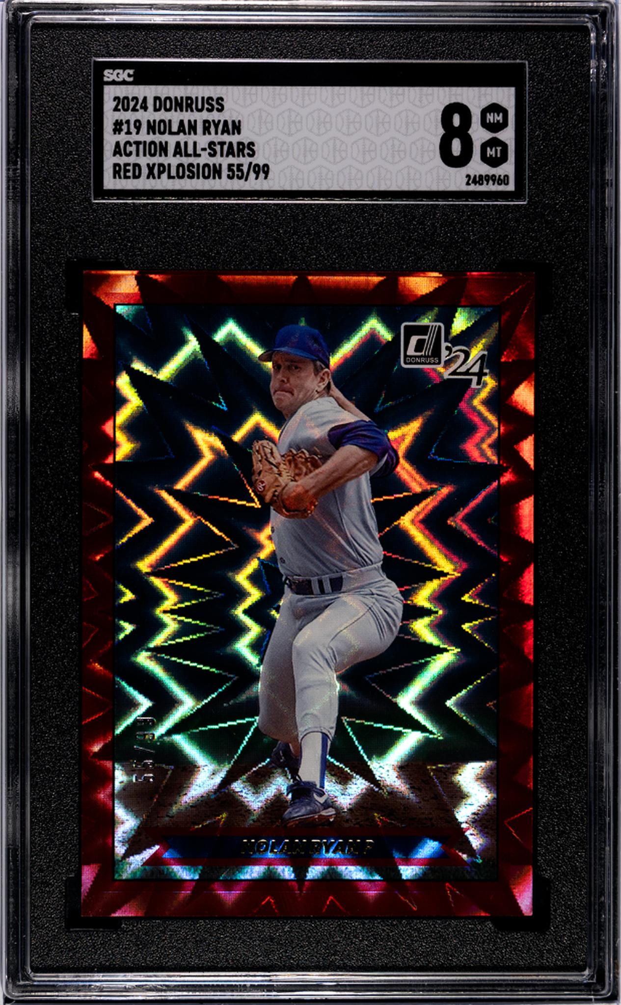 2024 Donruss #19 Nolan Ryan Action All-Stars Red Xplosion 55/99 SGC 8