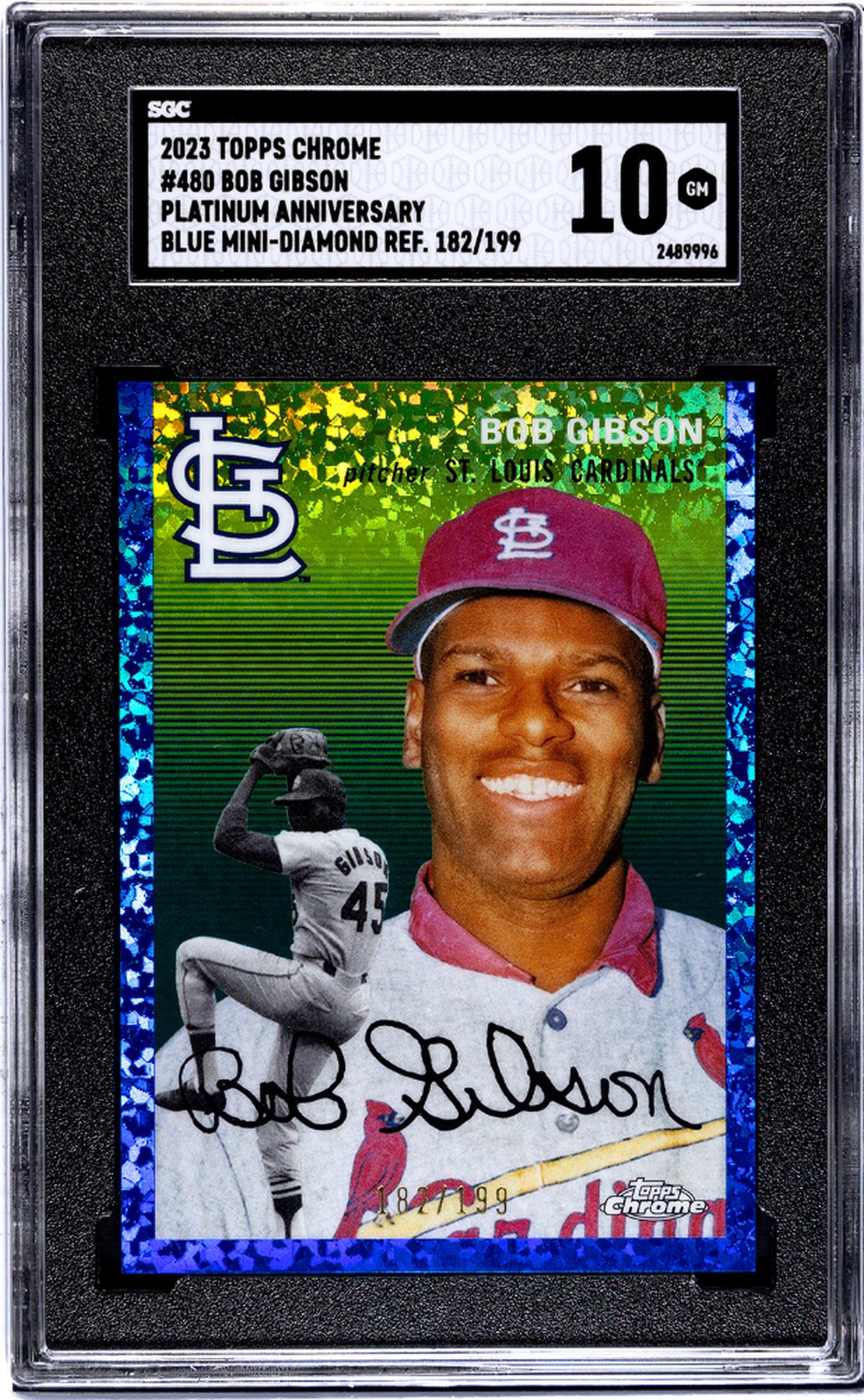 2023 Topps Chrome #480 Bob Gibson Platinum Anniversary /199 SGC 10