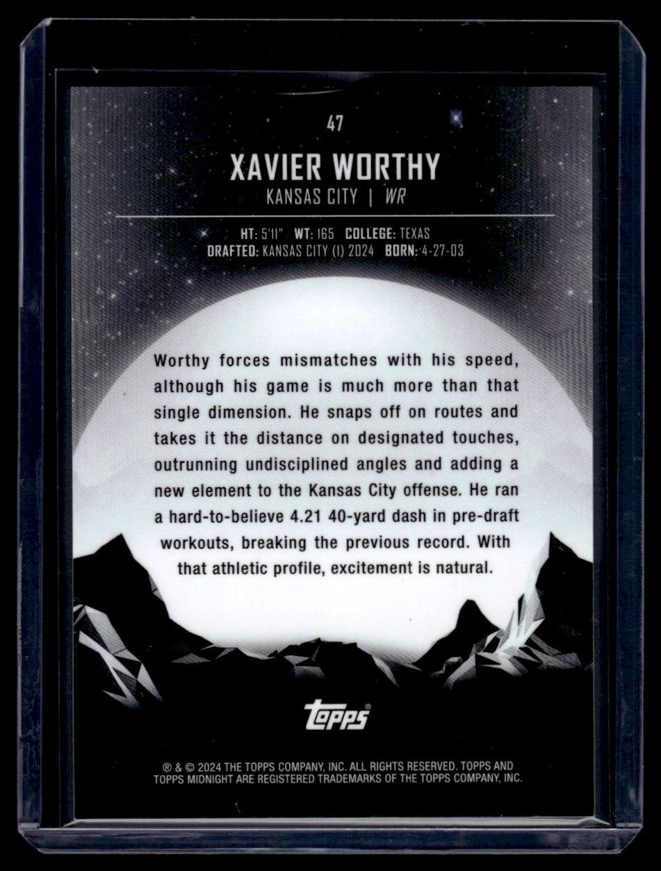 2024 Topps Midnight Xavier Worthy #47 RC /75