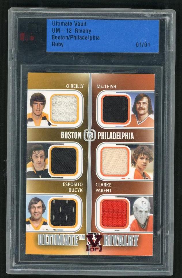 In The Game Inc. Ultimate Memorabilia UM-12 O'Reilly MacLeish Esposito Clarke Bucyk Parent Rivalry Ruby 01/01 Boston/Philadelphia