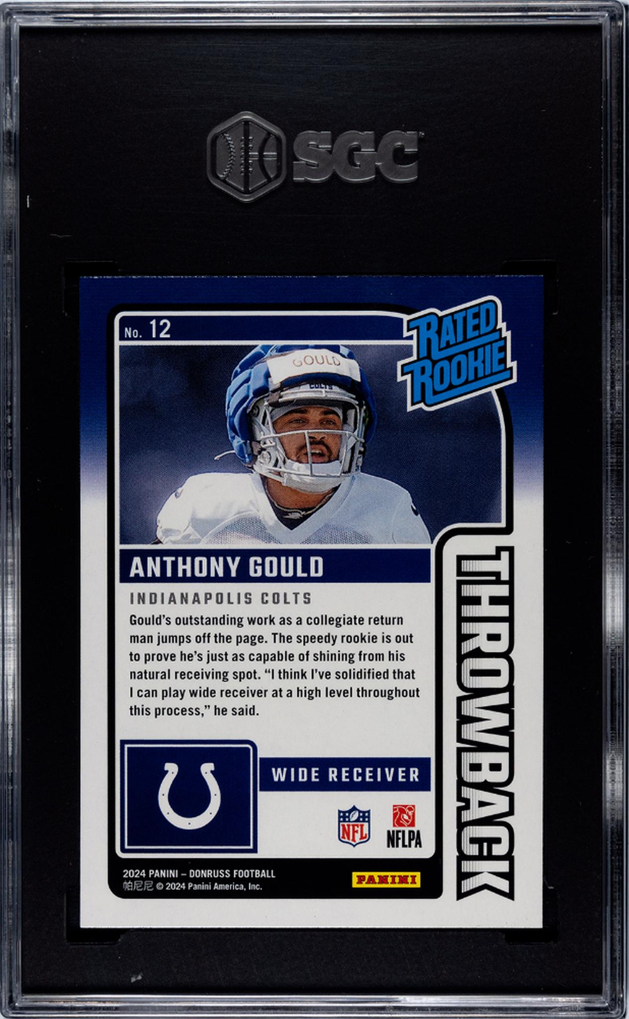 2024 Donruss Throwback Anthony Gould #12 RC SGC 10