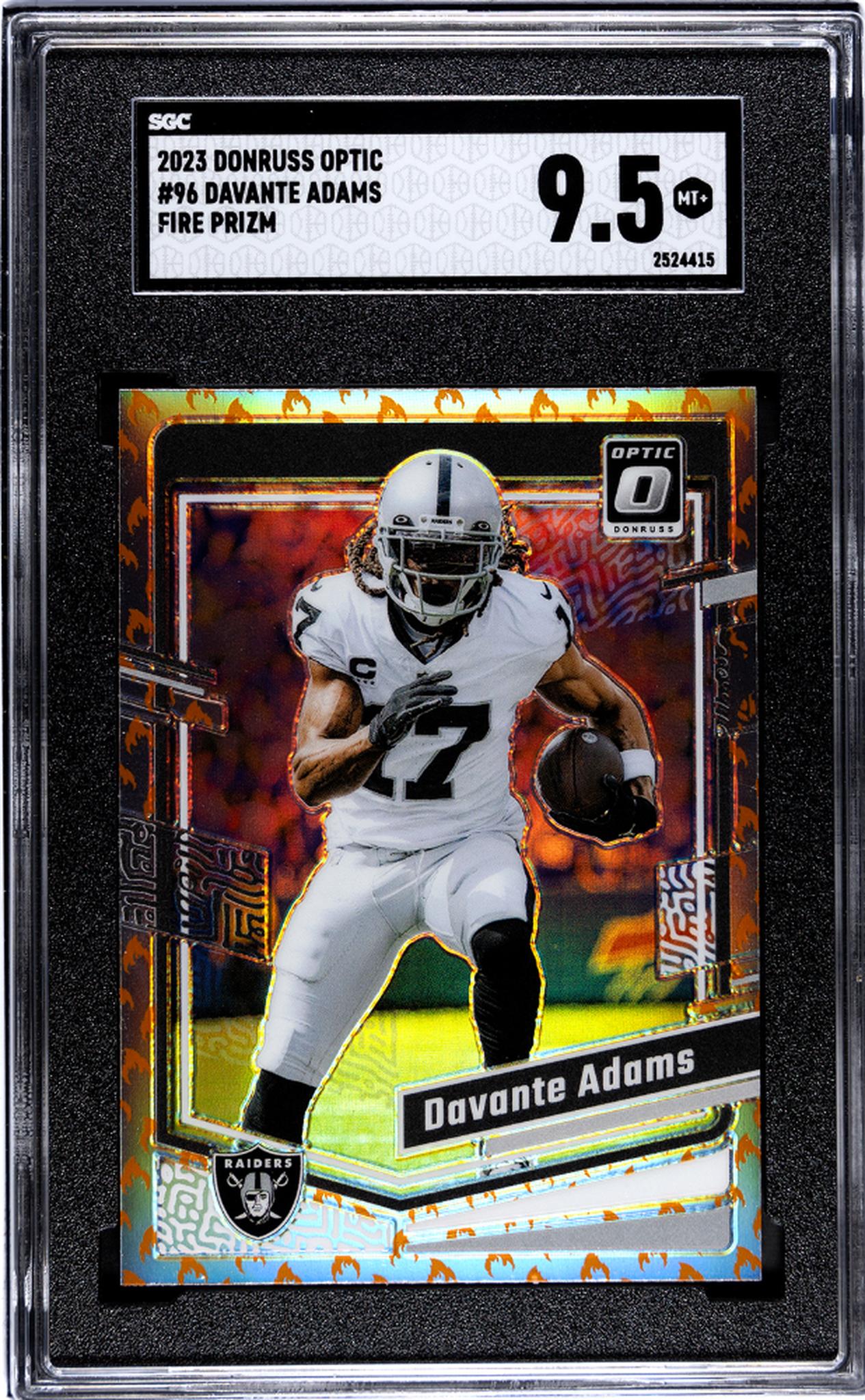 2023 Panini Donruss Optic #96 Davante Adams Fire Prizm Emoji SGC 9.5