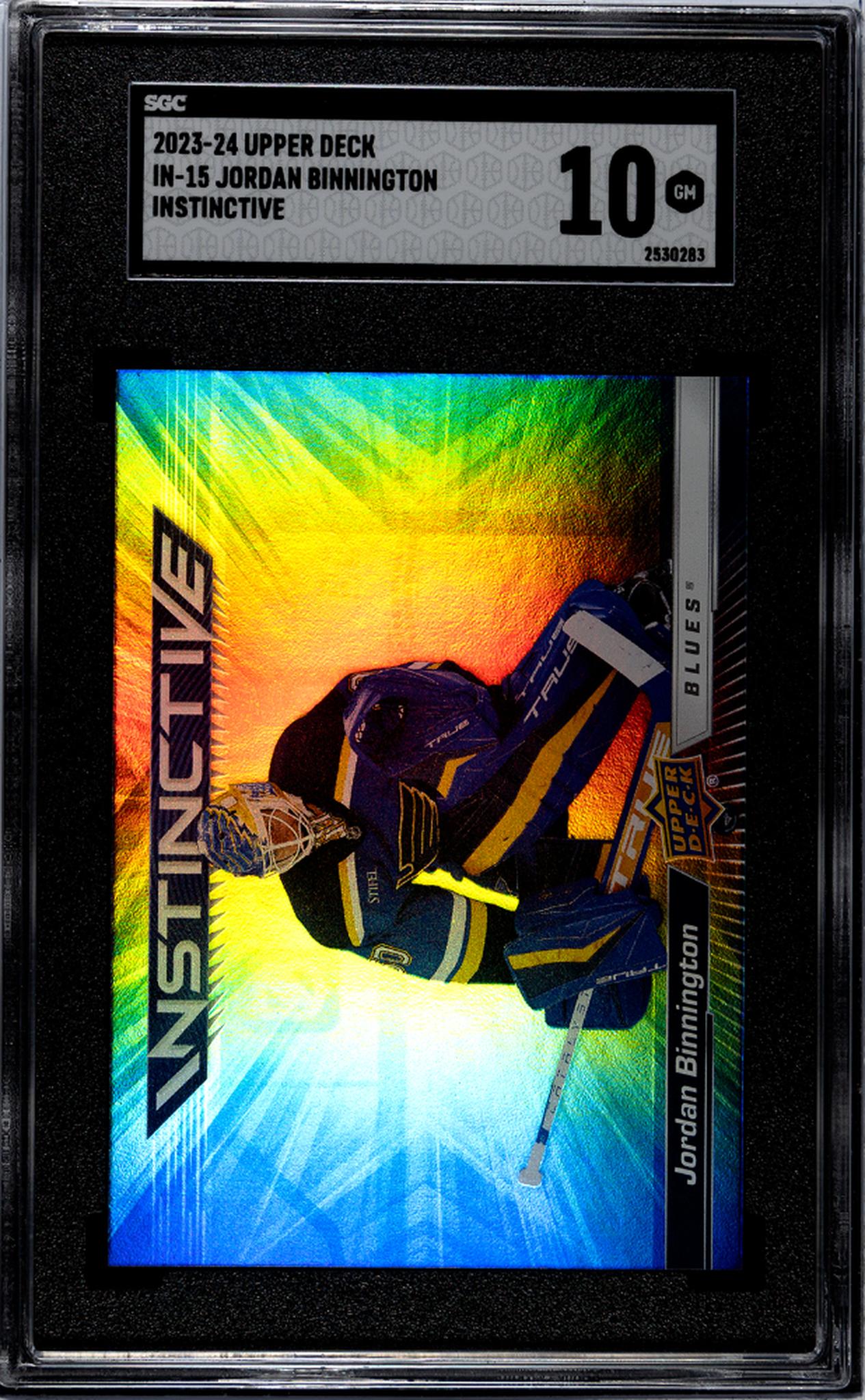 2023-24 Upper Deck #IN-15 Jordan Binnington Instinctive SGC 10