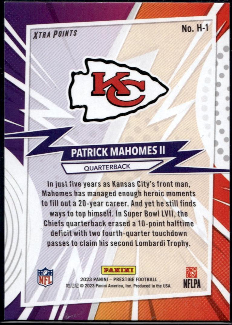 2023 Panini Prestige #H-1 Patrick Mahomes II Heroes /399 Kansas City Chiefs