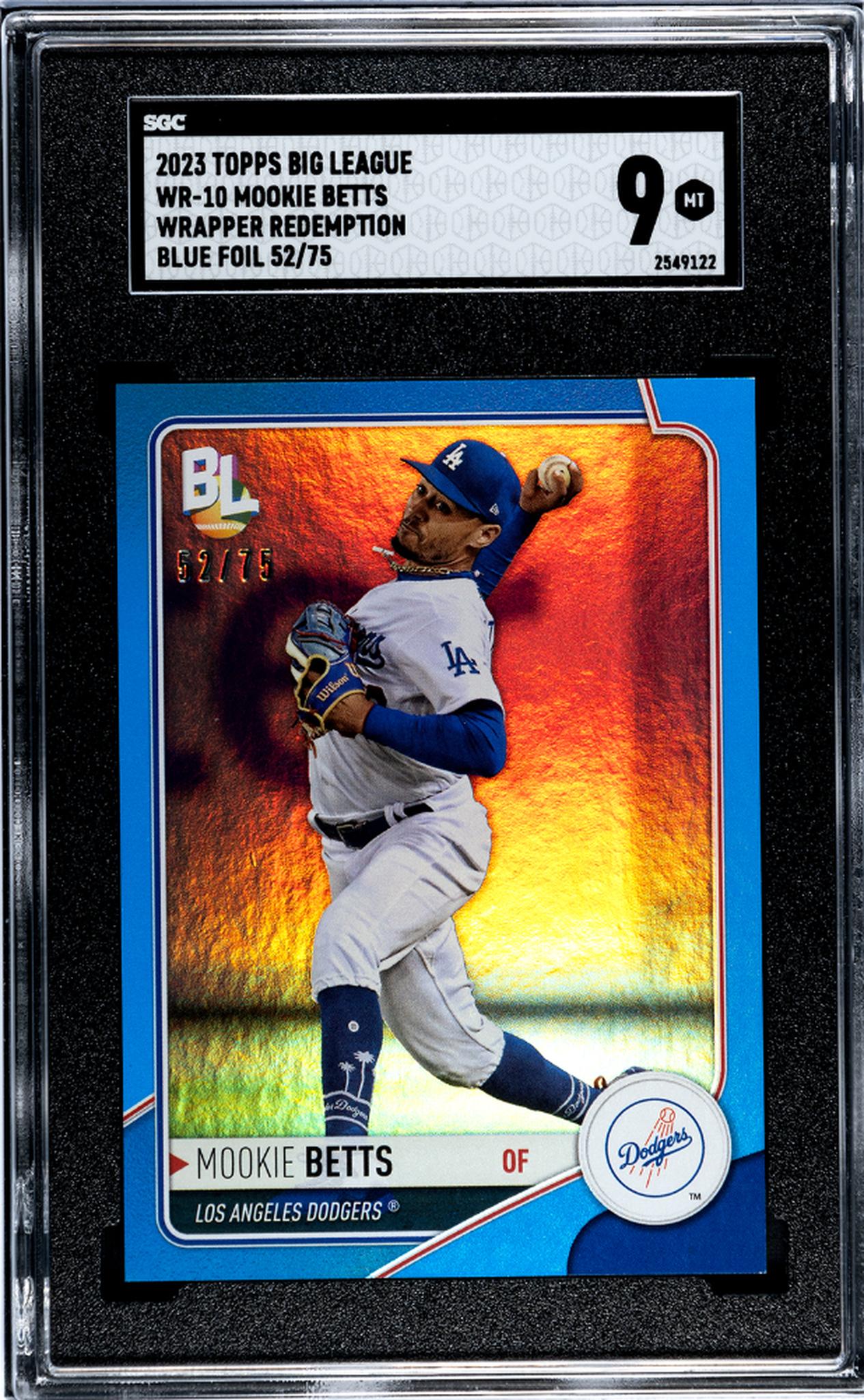 2023 Topps Big League #WR-10 Mookie Betts Wrapper Redemption /75 SGC 9