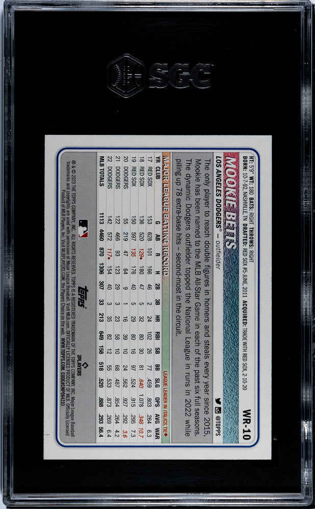 2023 Topps Big League #WR-10 Mookie Betts Wrapper Redemption /75 SGC 9
