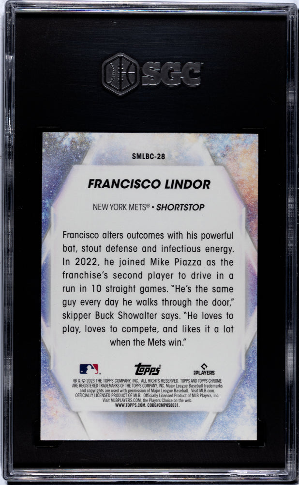 2023 Topps #SMLBC-28 Francisco Lindor Chr. Stars of MLB SGC 9