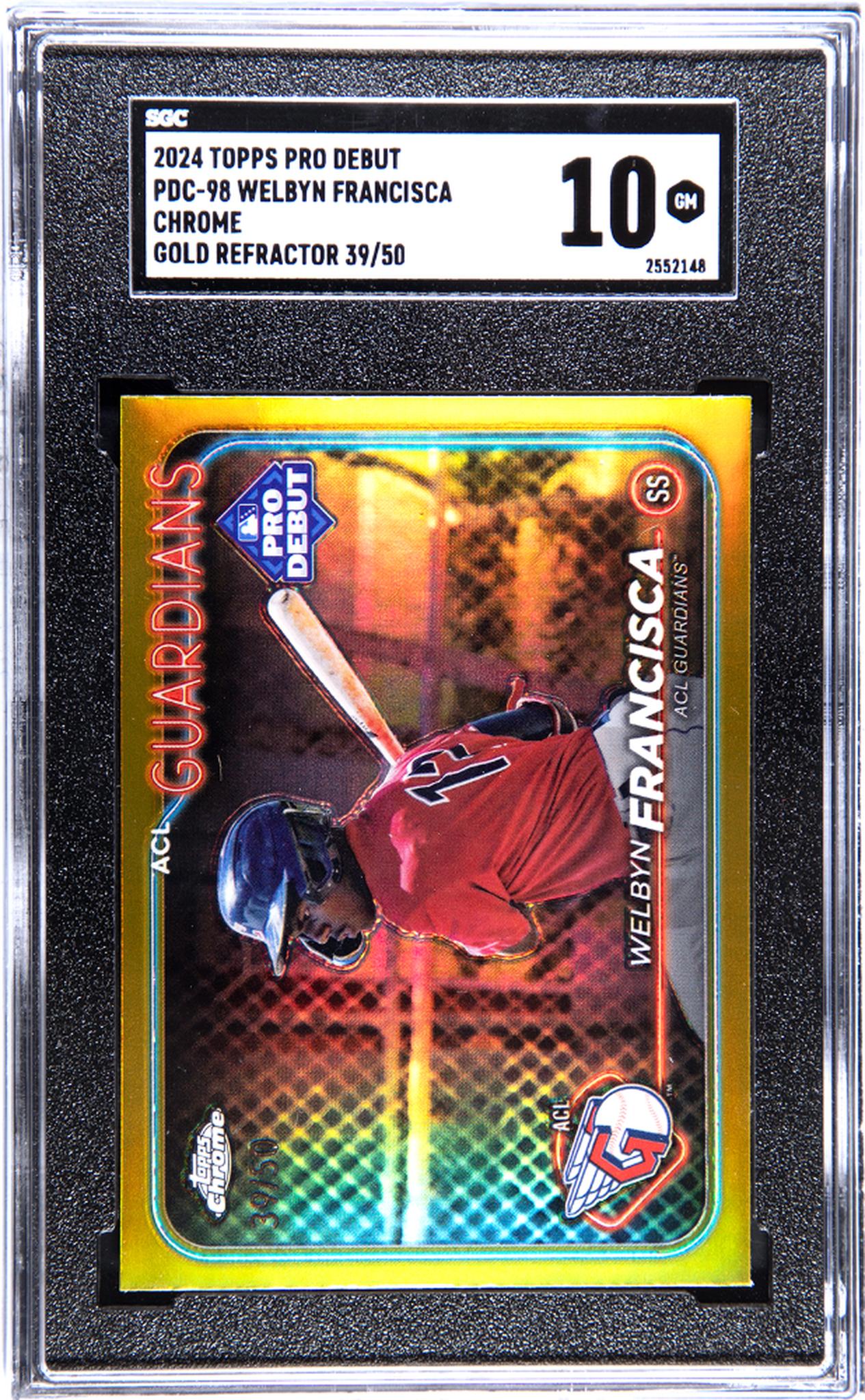 2024 Topps Pro Debut #PDC-98 Welbyn Francisca Chrome Gold Refractor 39/50 SGC 10