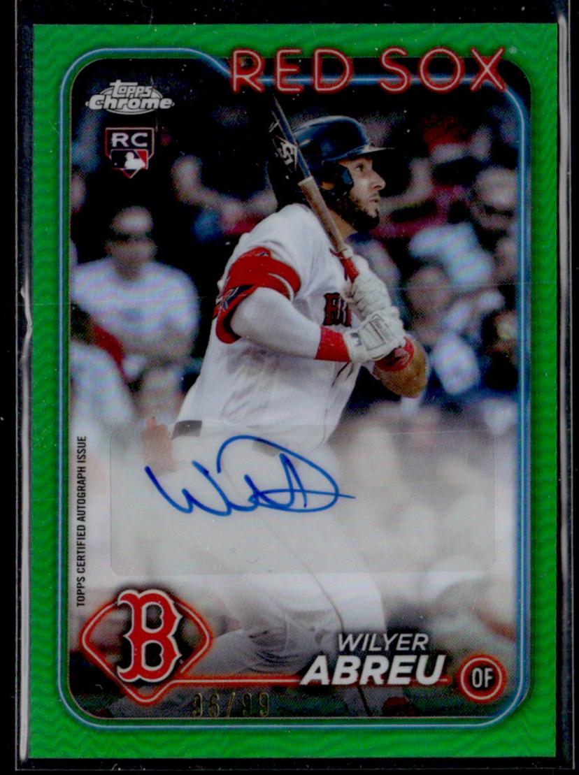 2024 Topps Chrome AC-WA Wilyer Abreu Green Rookie /99 Boston Red Sox Auto
