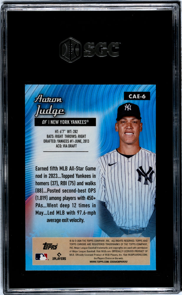 2024 Topps Chrome #CAE-6 Aaron Judge All Etch SGC 10