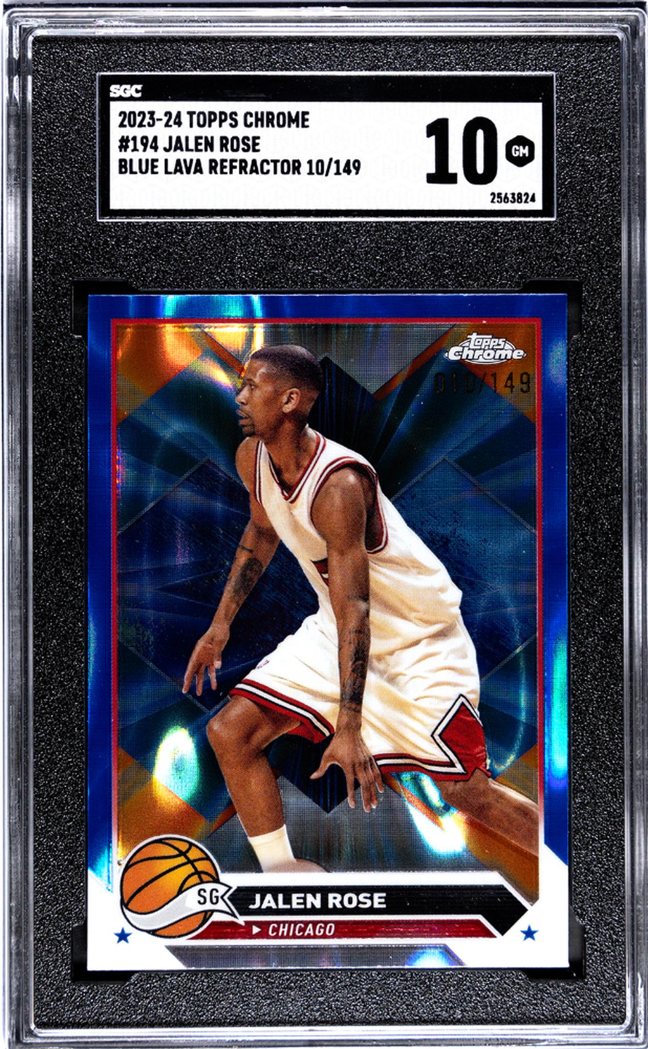 2023-24 Topps Chrome #194 Jalen Rose Blue Lava Refractor 10/149 SGC 10