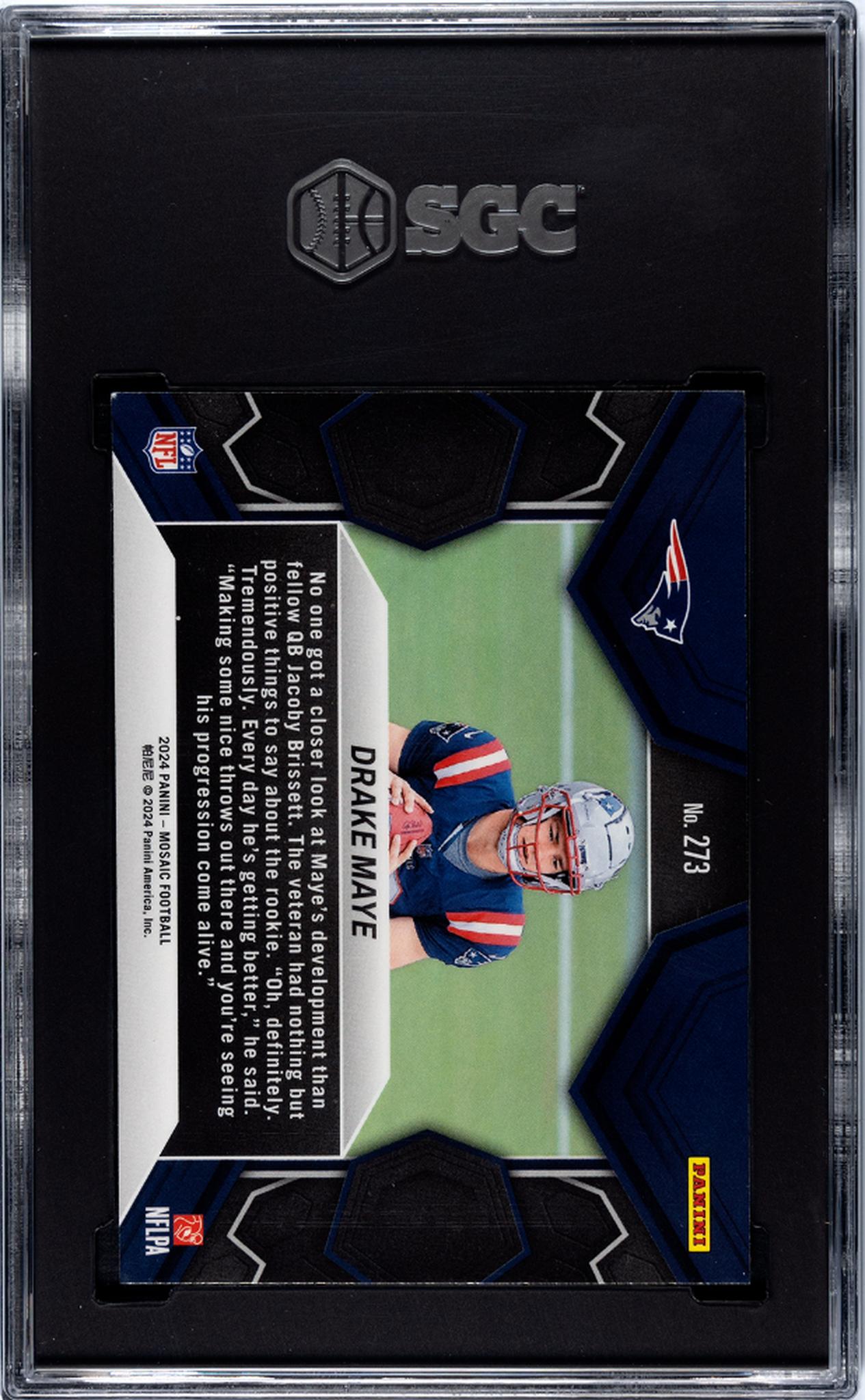 2024 Panini Mosaic NFL Debut Drake Maye #273 RC SGC 9