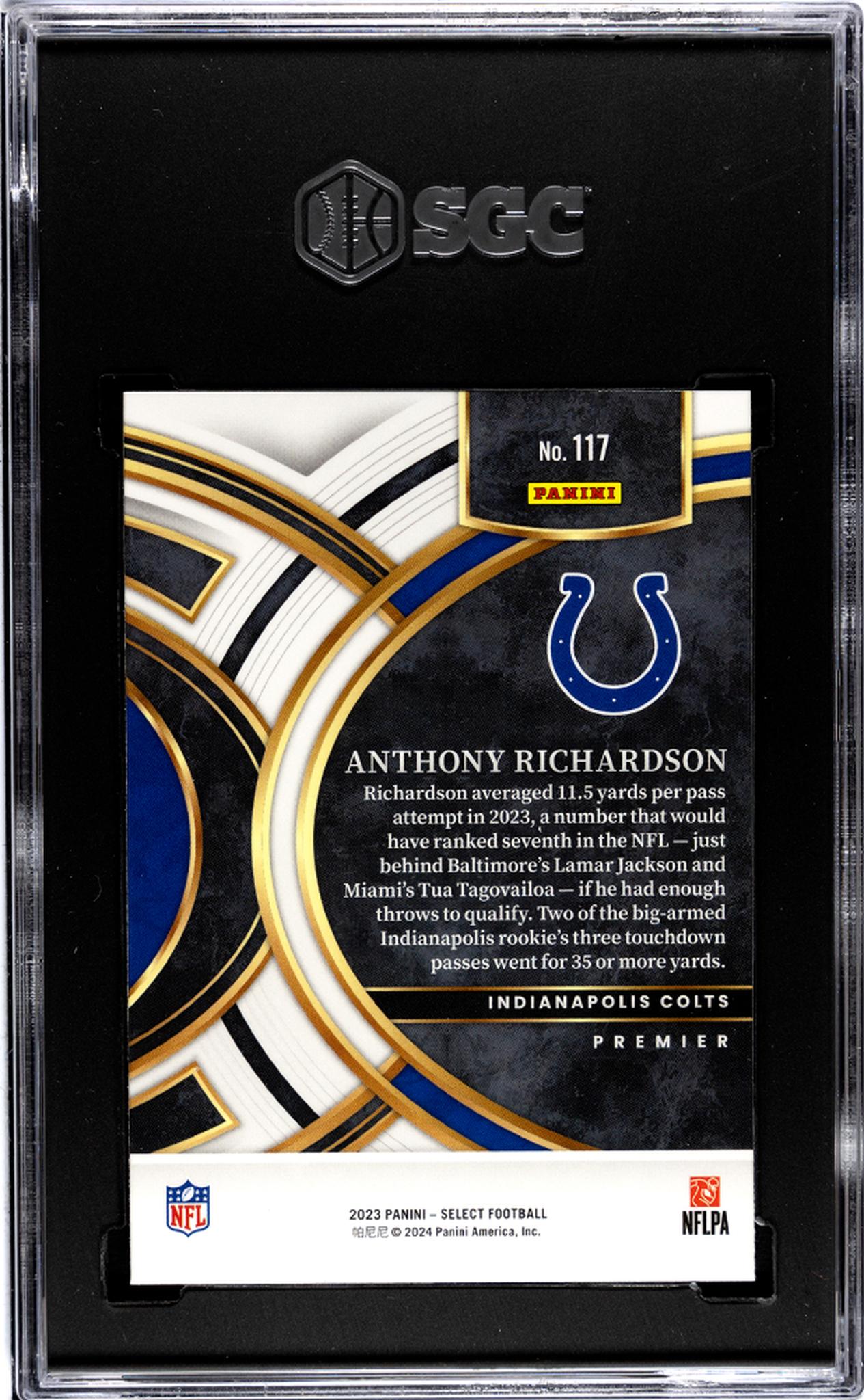2023 Panini Select #117 Anthony Richardson SGC 9
