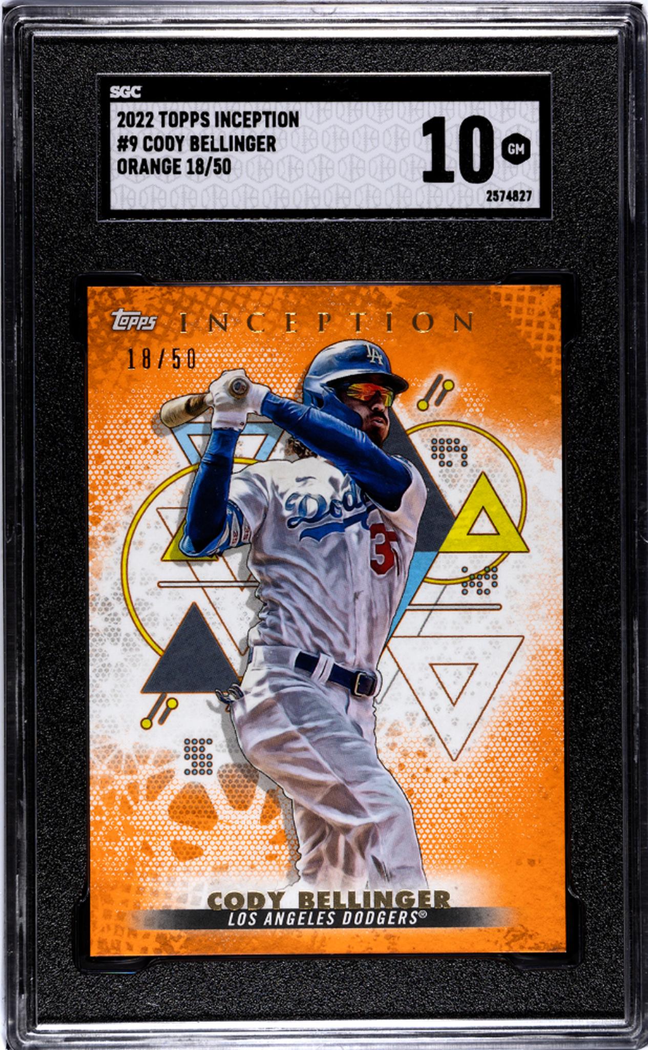 2022 Topps Inception Orange Cody Bellinger #9 /50 SGC 10