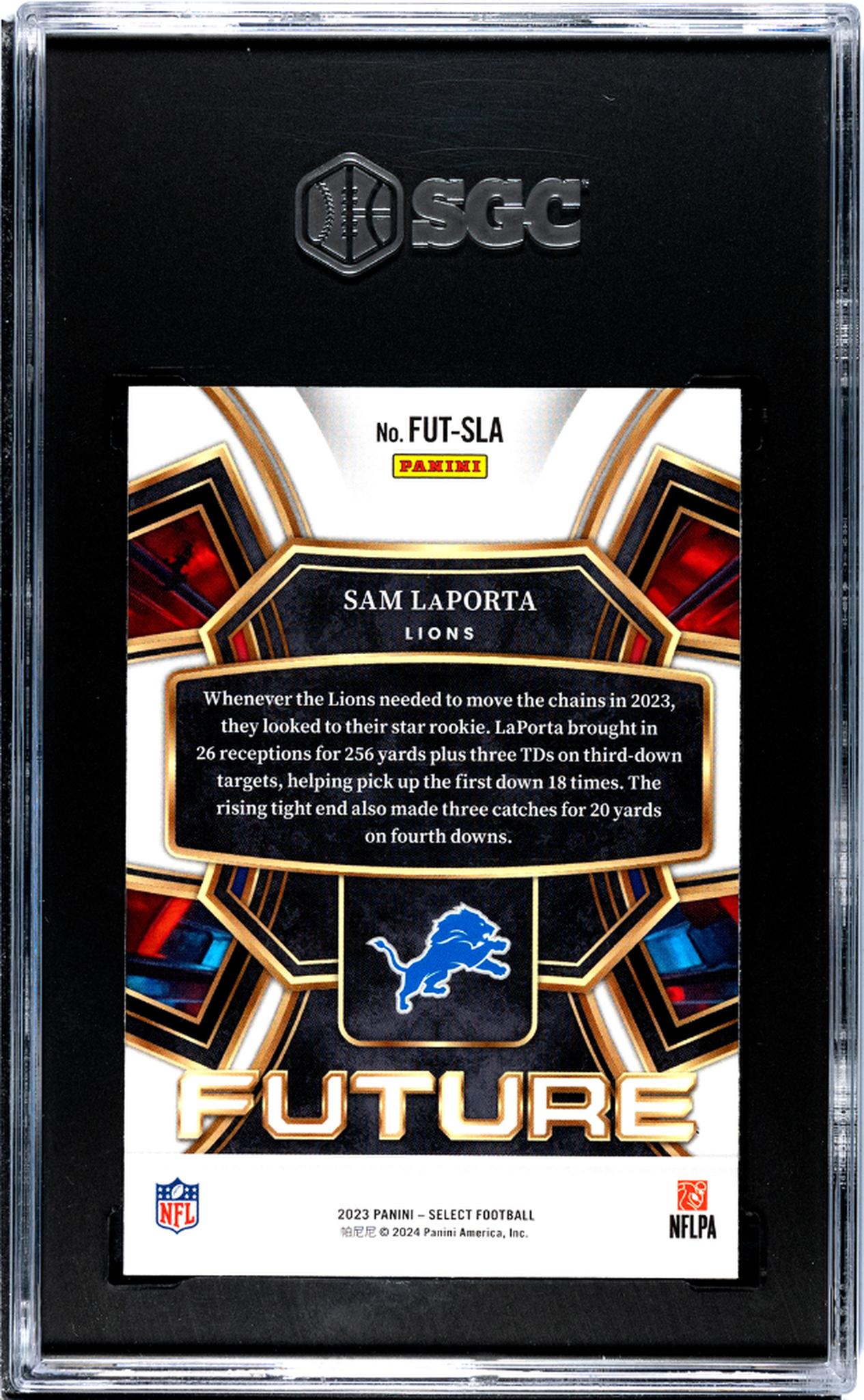 2023 Panini Select #FUT-SLA Sam Laporta Future SGC A