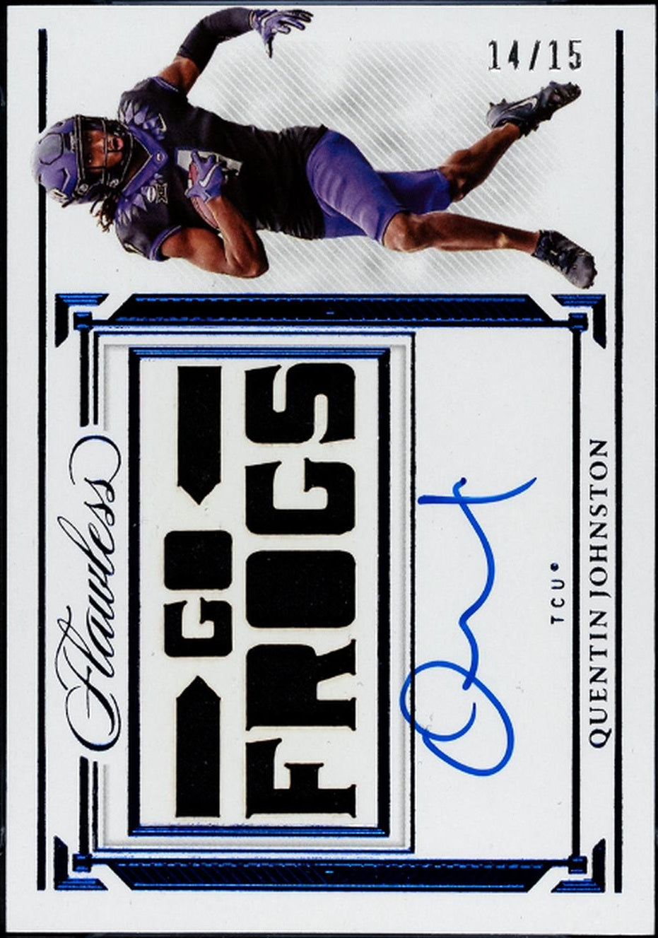 2023 Flawless Quentin Johnston Team Slogan Sig /15 SGC 8.5