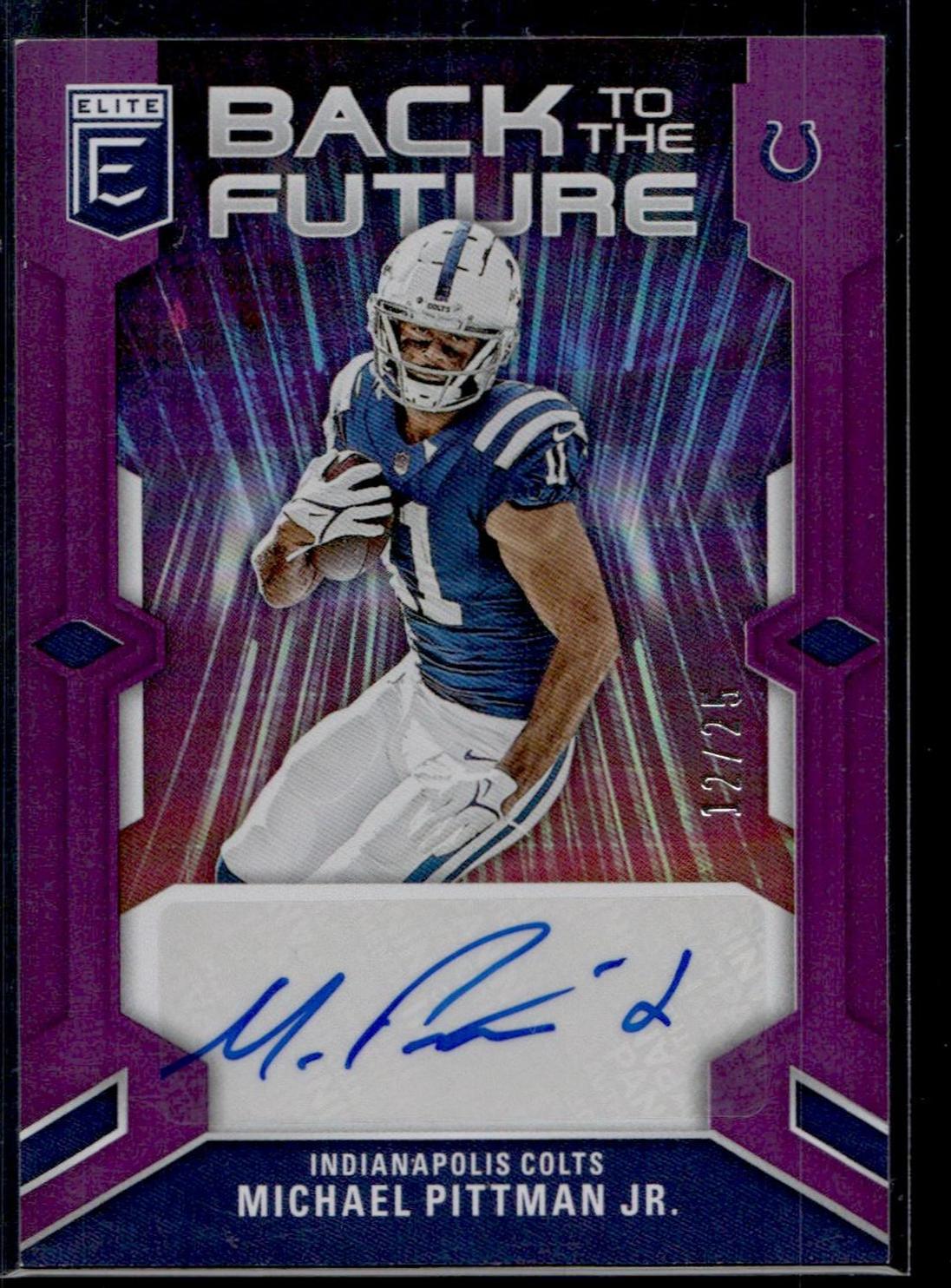 2023 Panini Donruss Elite Michael Pittman Jr. Back to the Future /25 Auto 