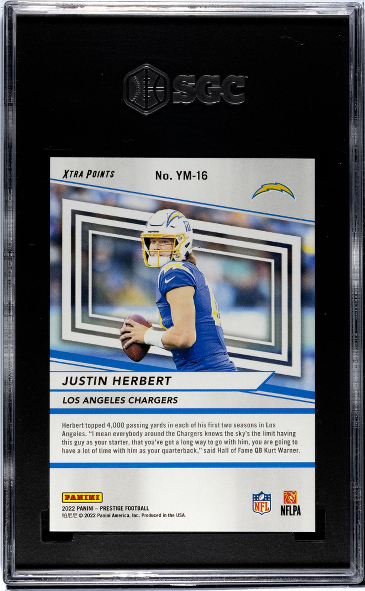 2022 Prestige #YM-16 Justin Herbert Youth Movement /299 SGC 9.5