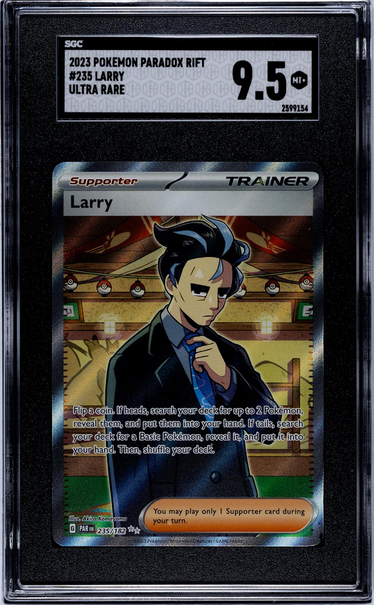 2023 Pokemon Paradox Rift Ultra Rare Larry #235 Full Art SGC 9.5