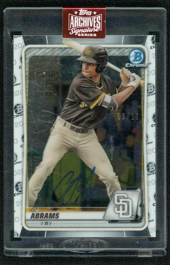 2021 Bowman Chrome BD-189 CJ Abrams Archives Signature Series Rookie /33 San Diego Padres Auto