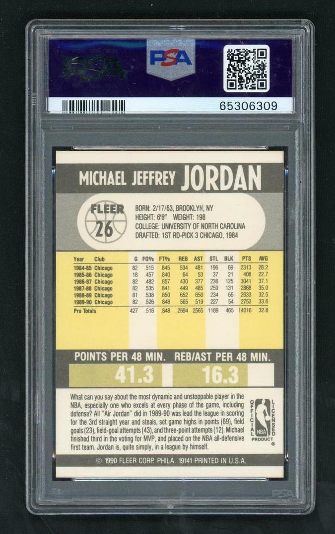 1990 Fleer Michael Jordan #26 PSA 8