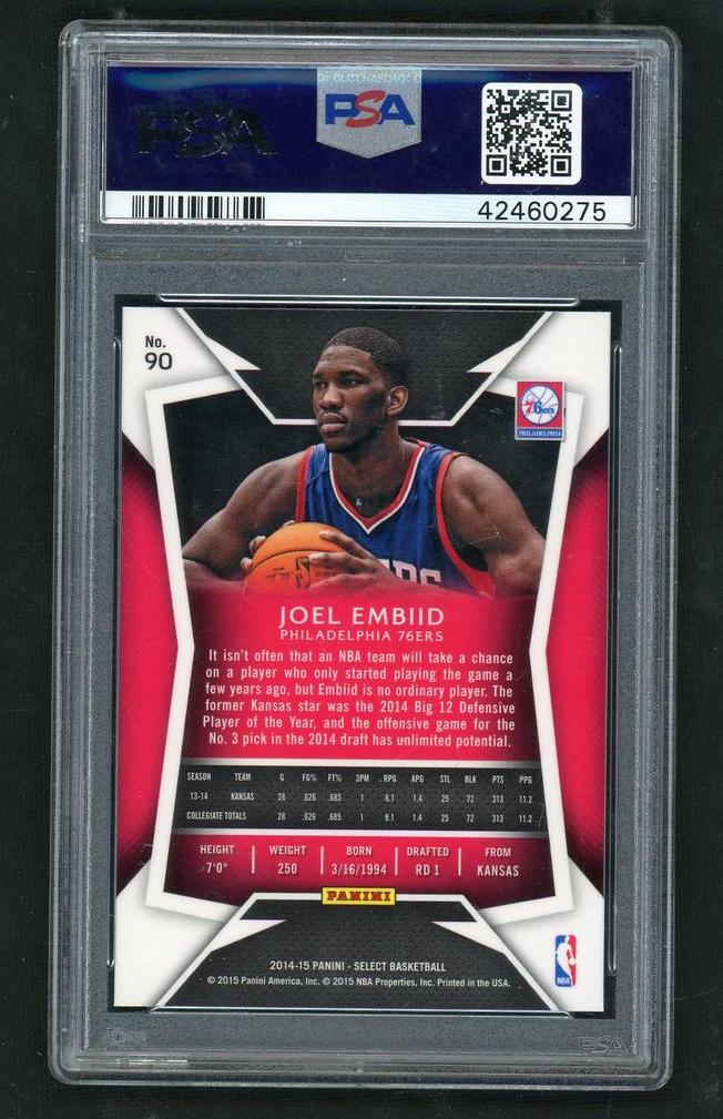 2014 Panini Select Concourse Joel Embiid #90 PSA 10