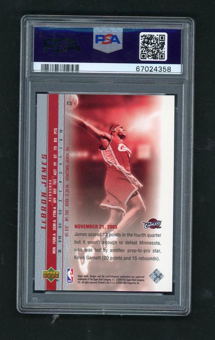 2003 Upper Deck Phenomenal Beginnings LeBron James #13 PSA 9
