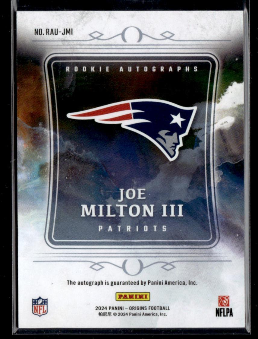 2024 Panini Origins RAU-JMI Joe Milton III Rookie Autographs Rookie /25 Patriots