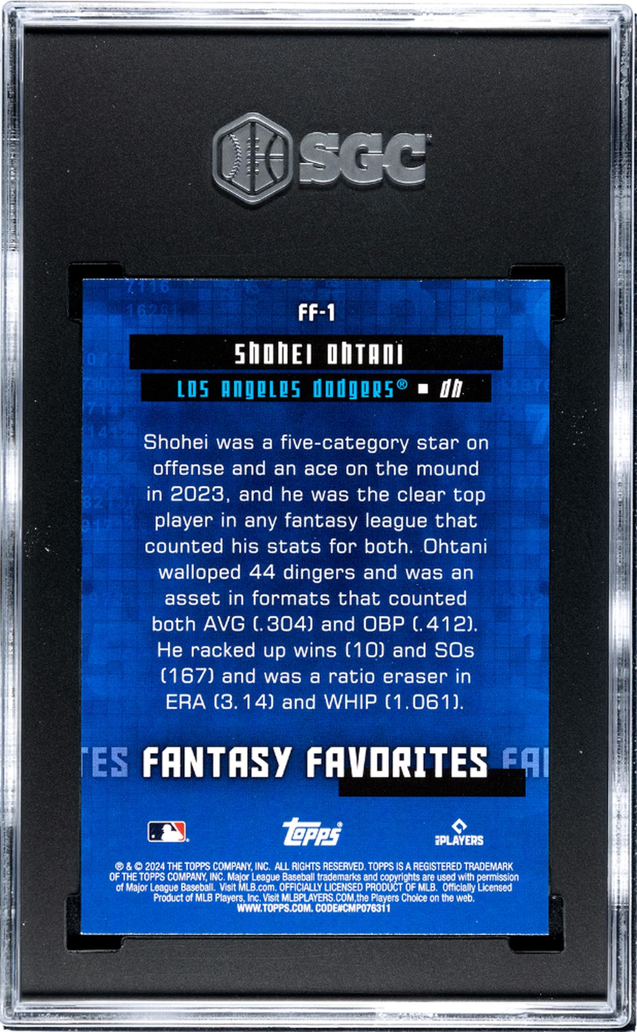 2024 Topps #FF-1 Shohei Ohtani Fantasy Favorites SGC 9.5