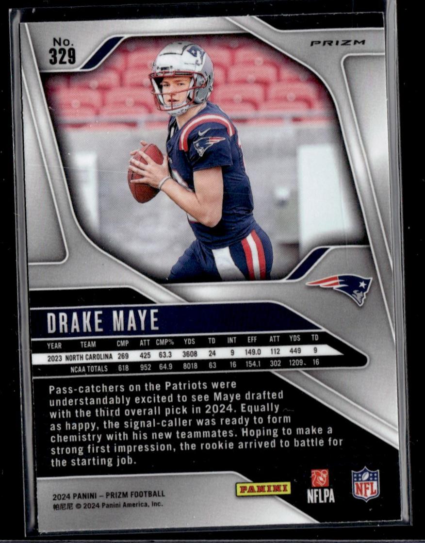 2024 Panini Prizm 329 Drake Maye Rookie New England Patriots