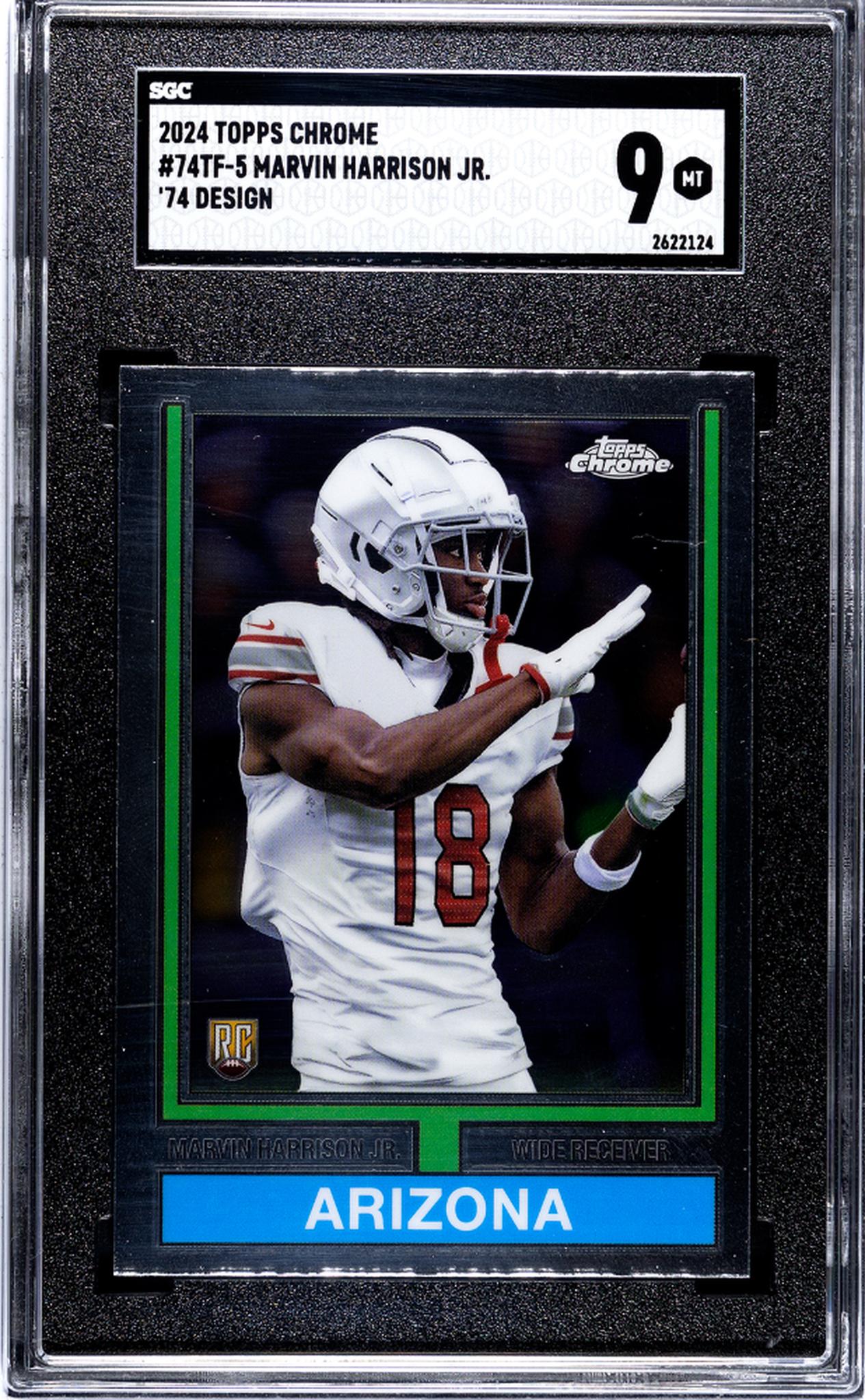 2024 Topps Chrome '74 Design Marvin Harrison Jr. #74TF-5 RC SGC 9
