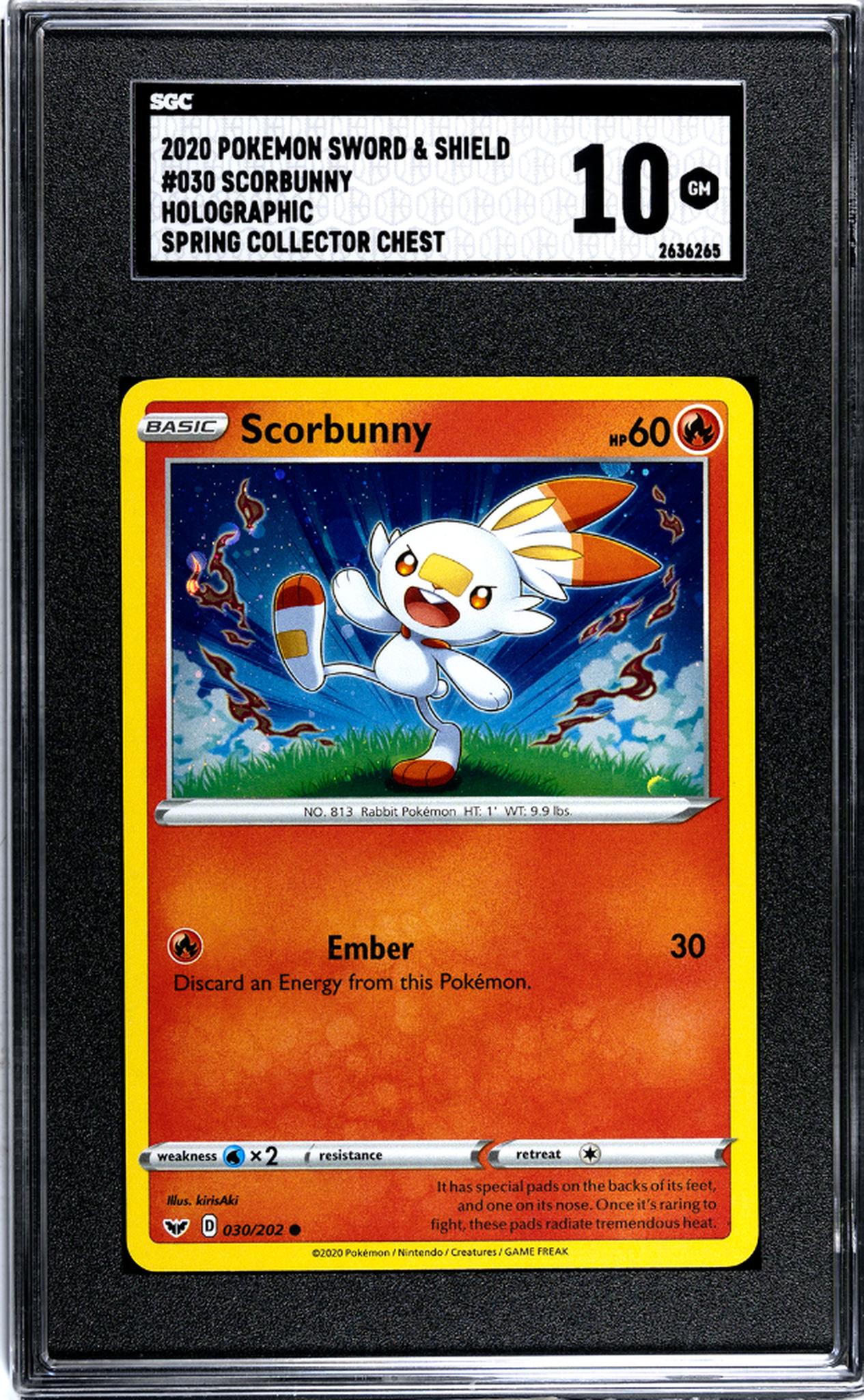 2020 Pokémon Sword & Shield Scorbunny #030/202 SGC 10