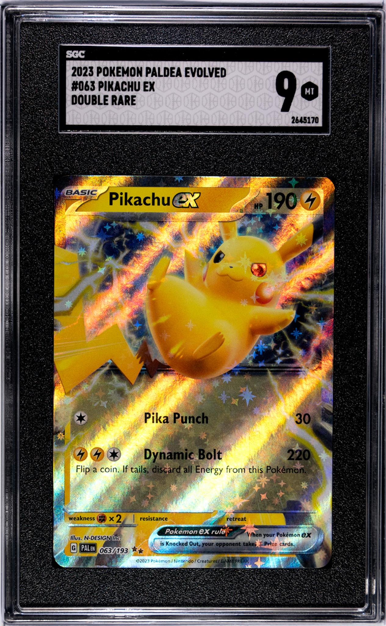 2023 Pokemon #063/193 Pikachu EX Paldea Evolved SGC 9