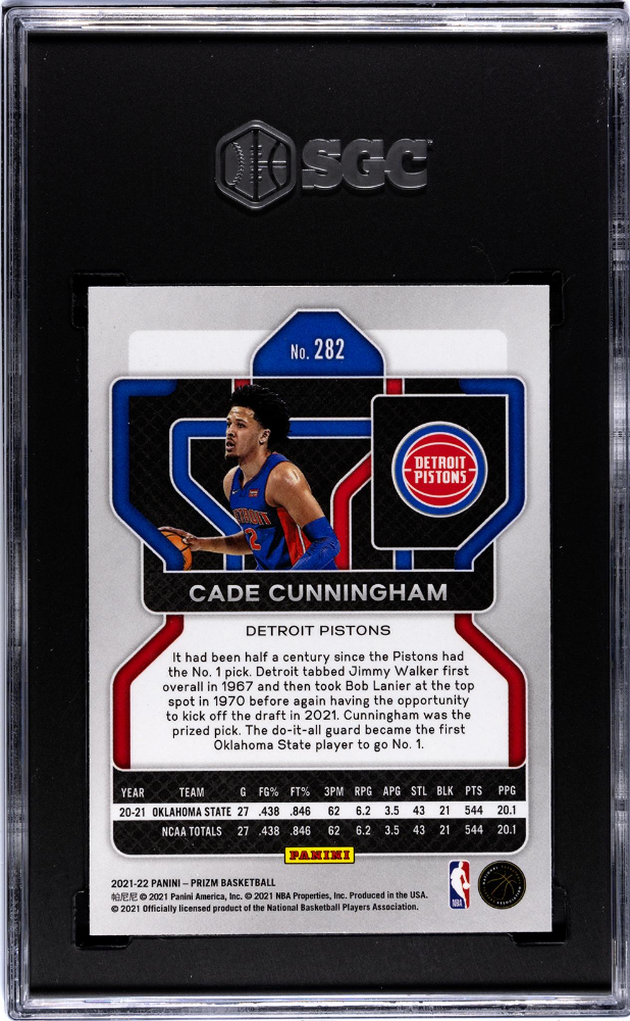 2021-22 Panini Prizm Cade Cunningham #282 RC SGC 9.5