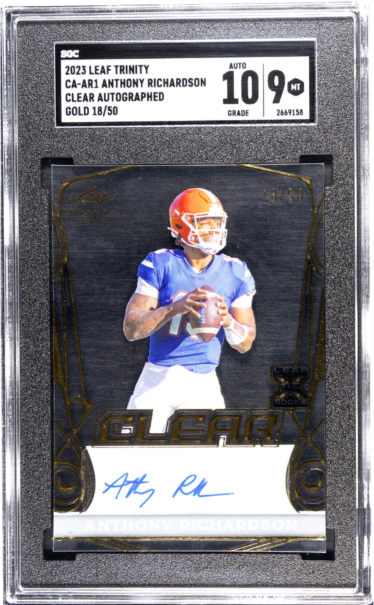 2023 Trinity #CA-AR1 Anthony Richardson Clear /50 SGC 9
