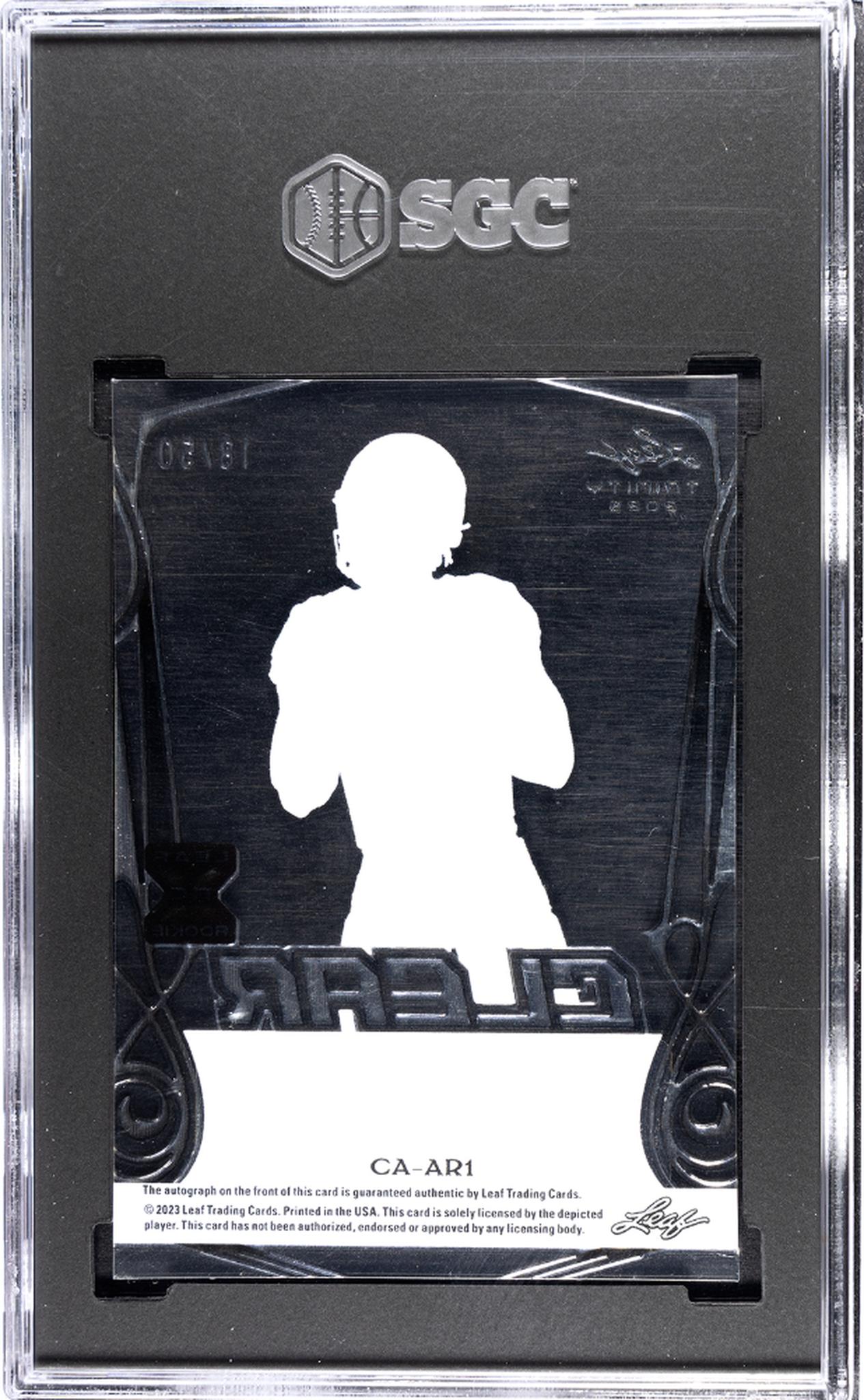 2023 Trinity #CA-AR1 Anthony Richardson Clear /50 SGC 9