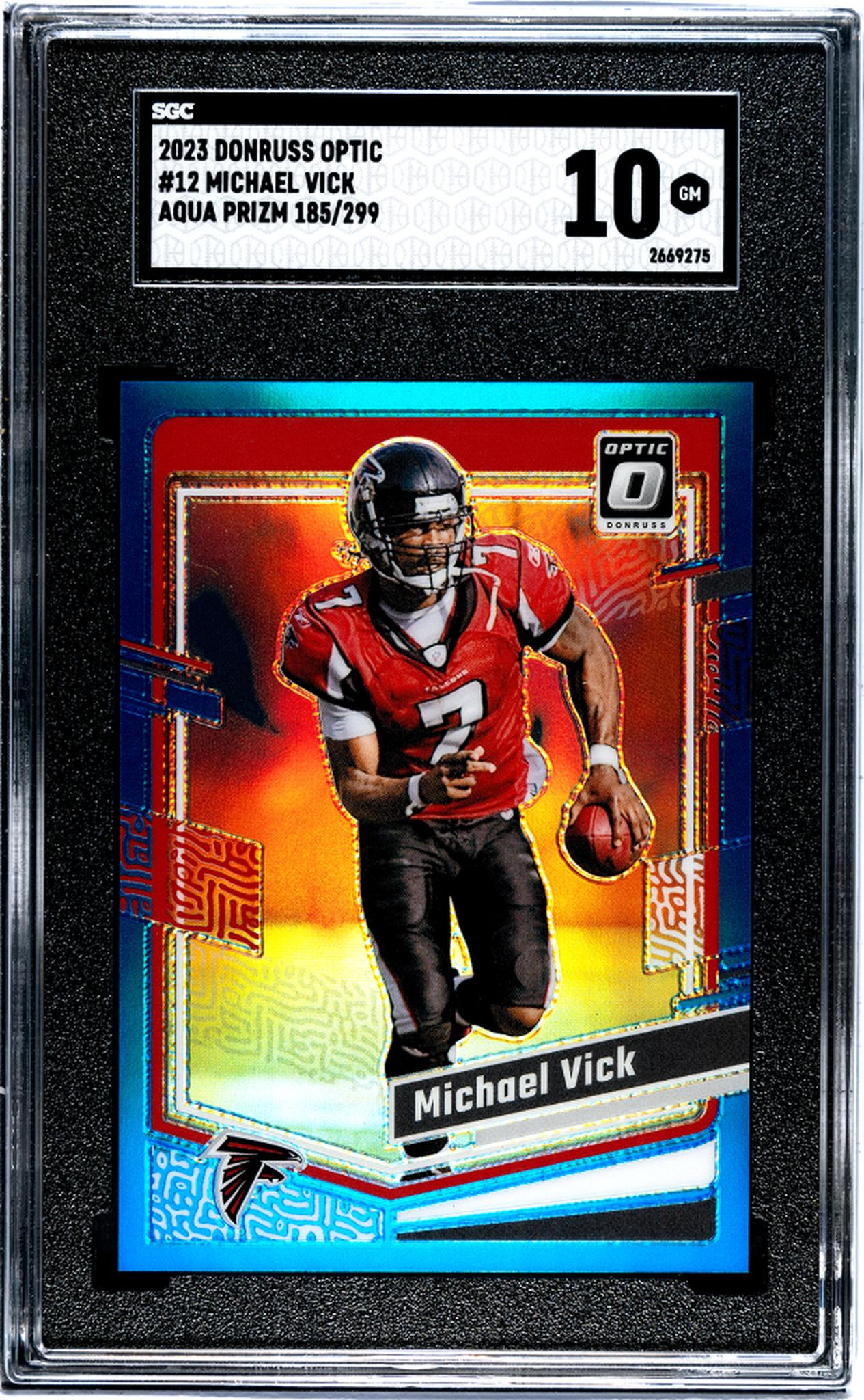 2023 Panini Donruss Optic #12 Michael Vick Aqua /299 SGC 10