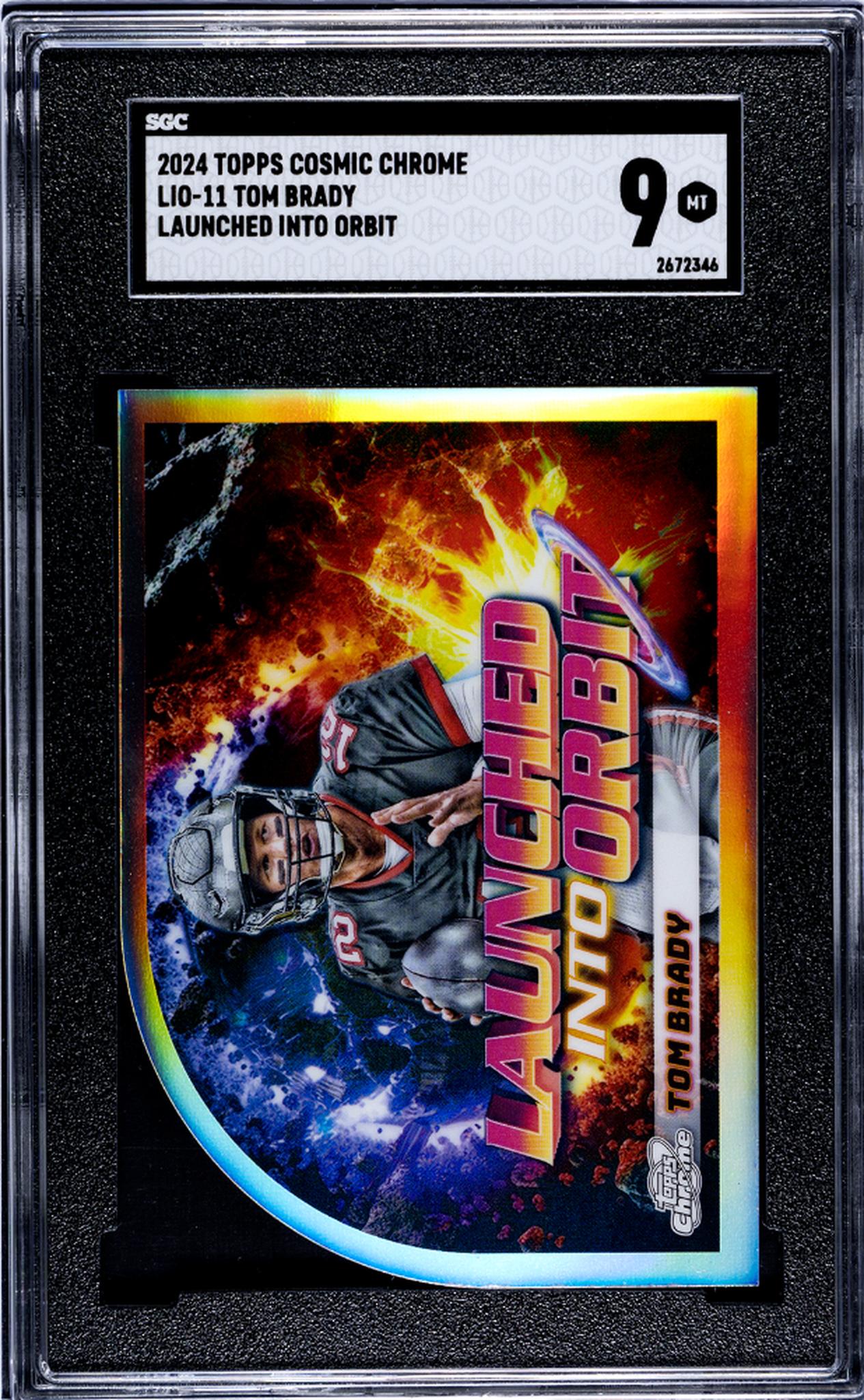 2024 Topps Cosmic Chrome #LIO-11 Tom Brady Launched Into Orbit SGC 9