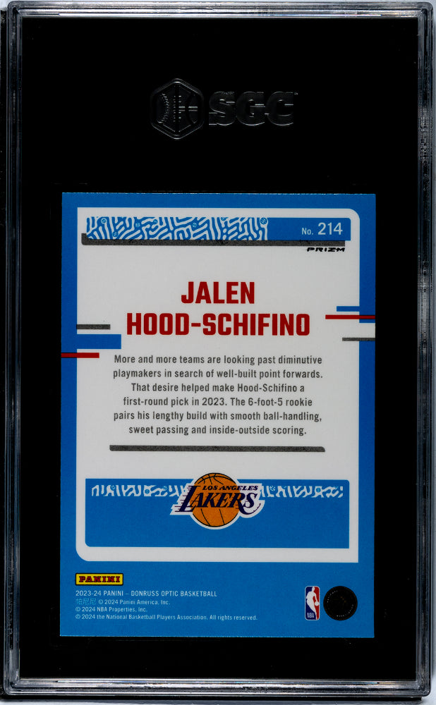 2023 Donruss Optic #214 Jalen Hood-Schifino SGC 9.5