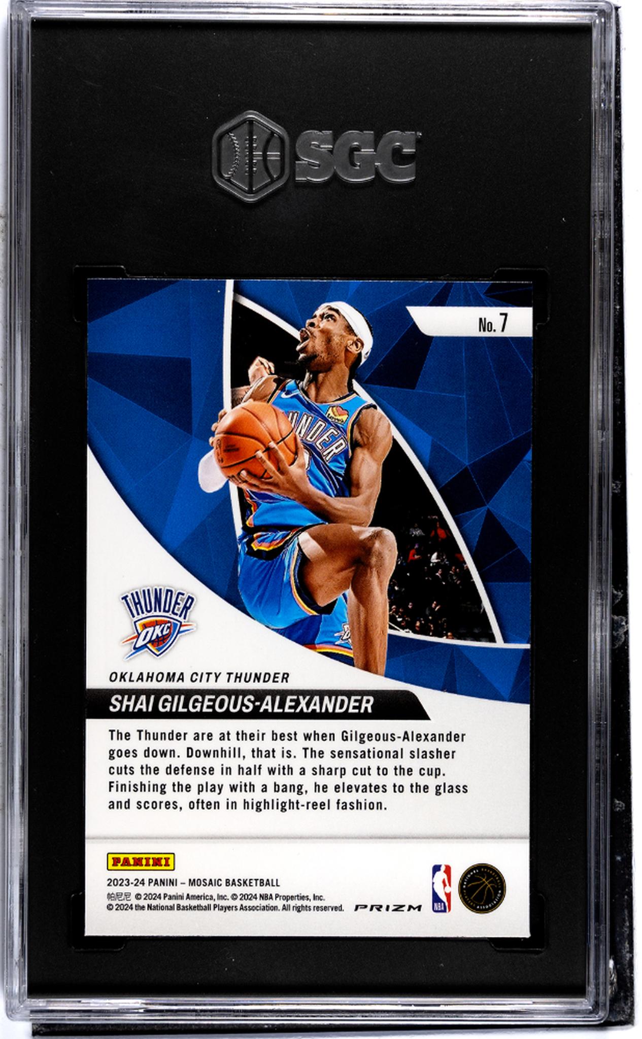 2023-24 Panini Mosaic #7 Shai Gilgeous-Alexander Elevate Green Prizm SGC 10