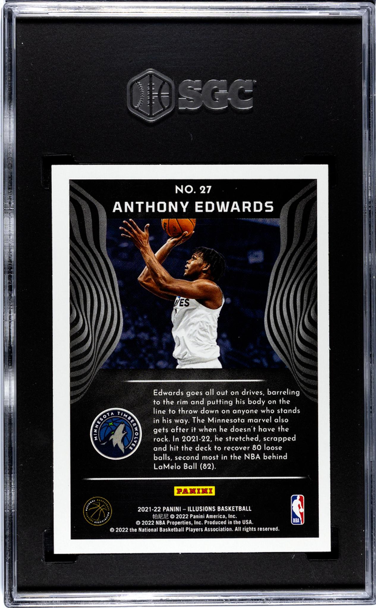 2021-22 Panini Illusions #27 Anthony Edwards SGC 9.5