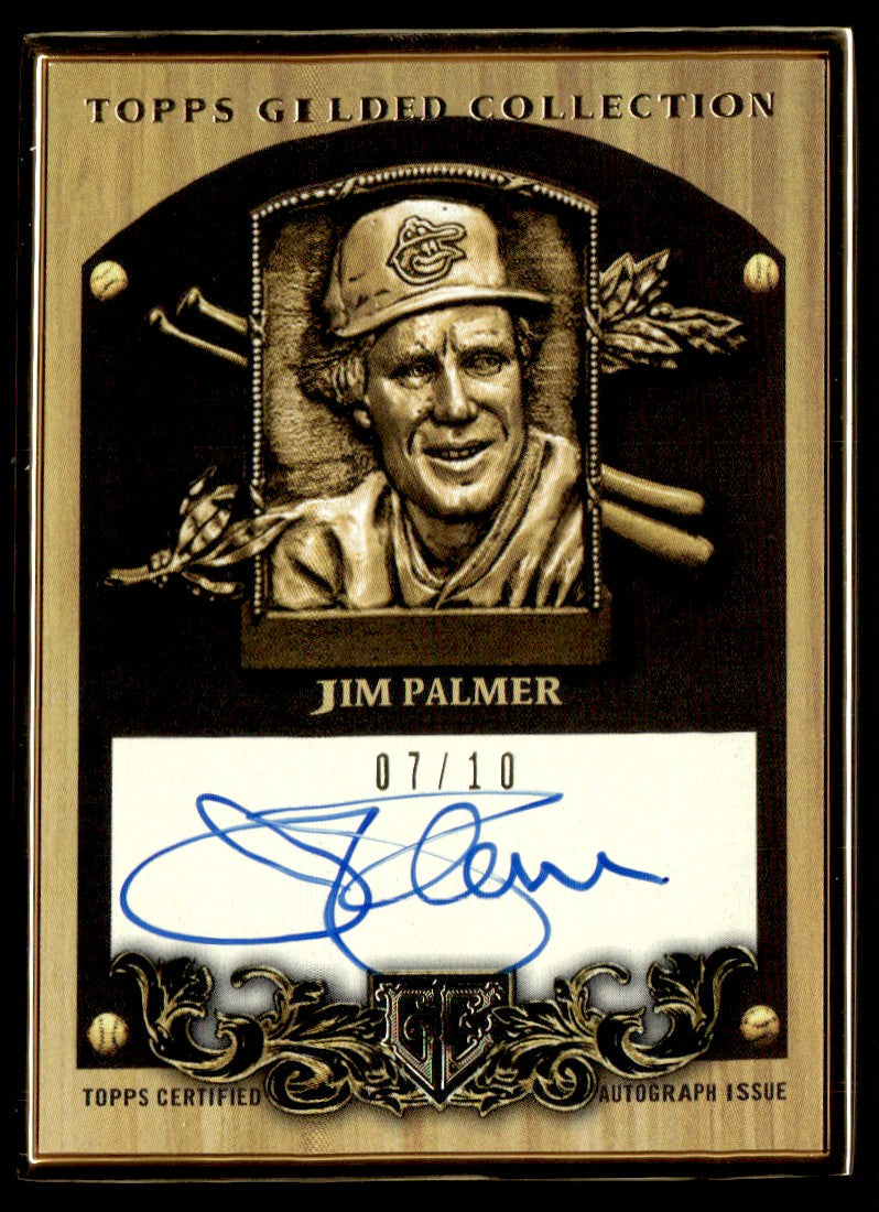 2022 Topps Gilded Collection HAFPA-JP Jim Palmer Gold Framed Hall of Fame Plaque Autograph /10 Baltimore Orioles