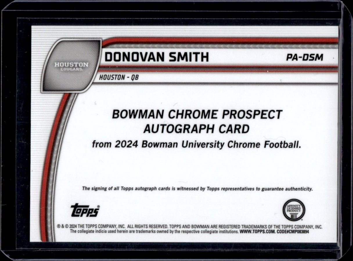 2024 Bowman Chrome #PA-DSM Donovan Smith Bowman Chrome Prospect Autograph 