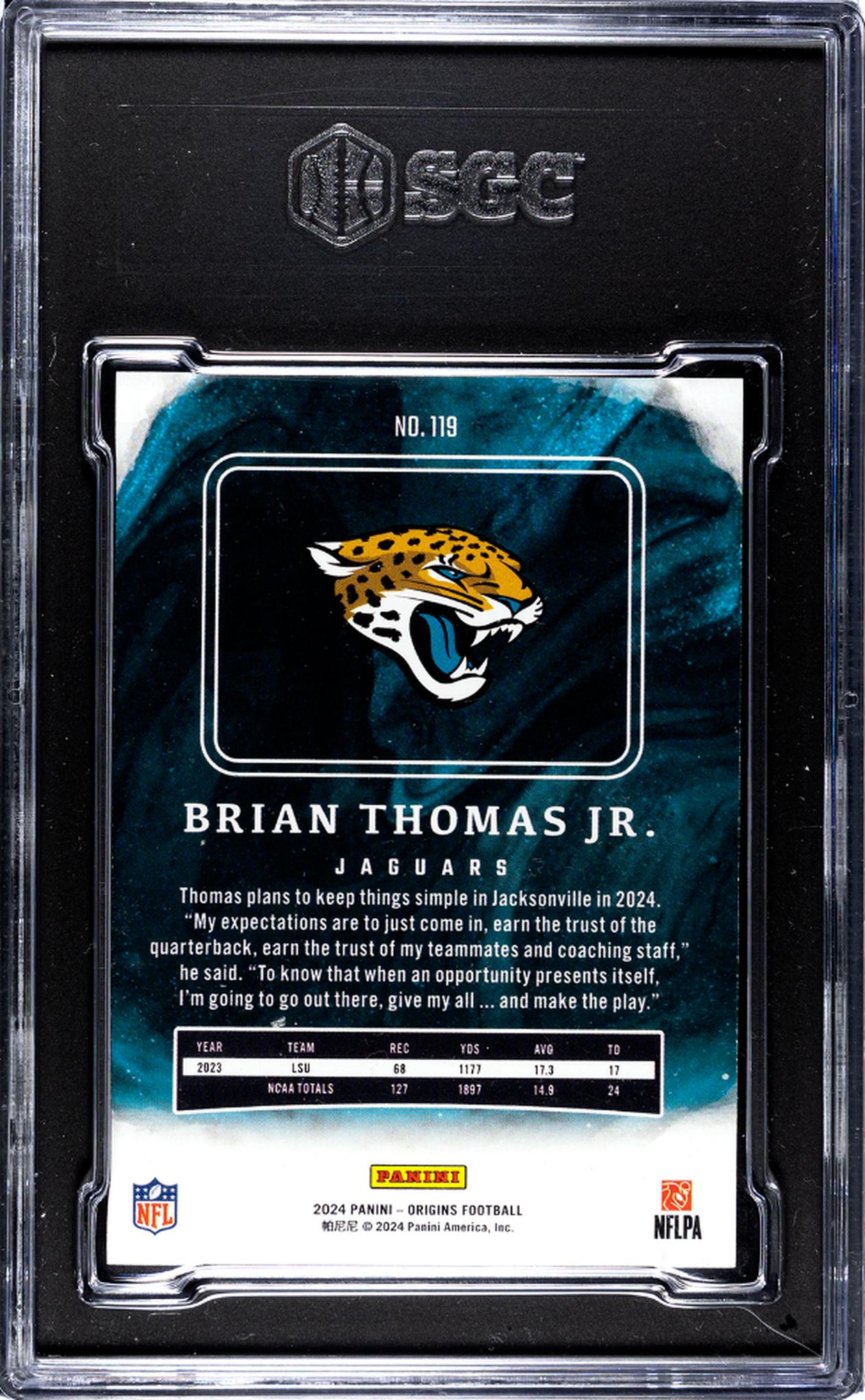 2024 Panini Origins #119 Brian Thomas Jr. SGC 8.5